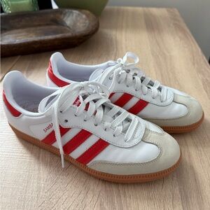 Adidas Samba White and Red Sneakers